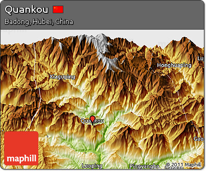 Physical 3D Map of Quankou