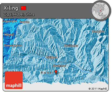 Political 3D Map of Xiling