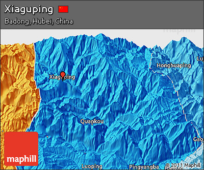 Political 3D Map of Xiaguping