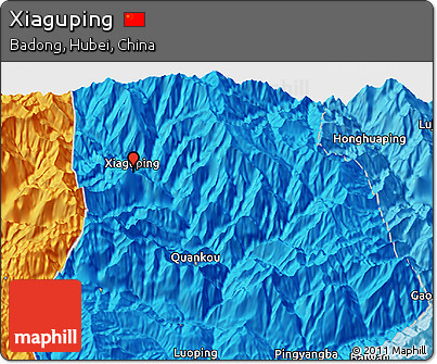 Political 3D Map of Xiaguping