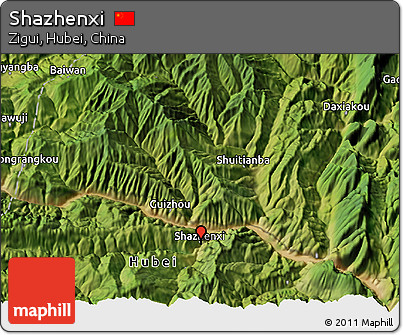 Satellite 3D Map of Shazhenxi