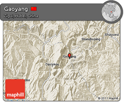 Shaded Relief 3D Map of Gaoyang