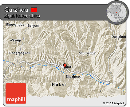 Shaded Relief 3D Map of Guizhou