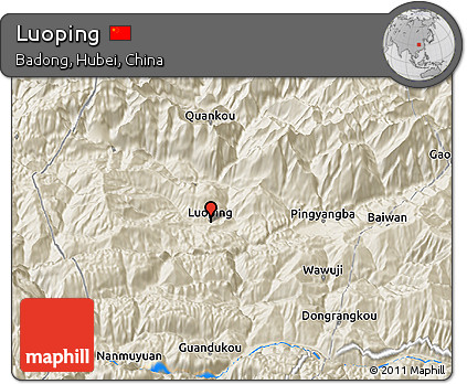 Shaded Relief 3D Map of Luoping