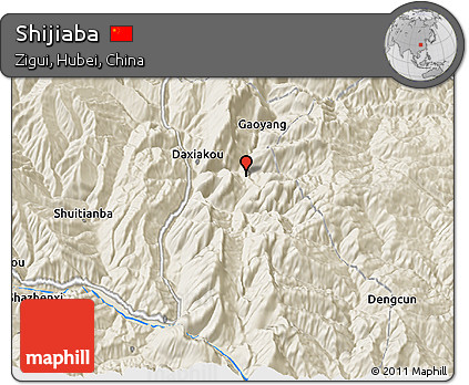Shaded Relief 3D Map of Shijiaba