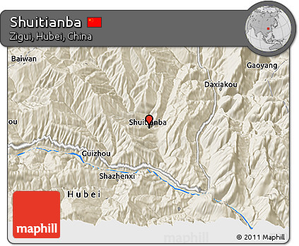 Shaded Relief 3D Map of Shuitianba