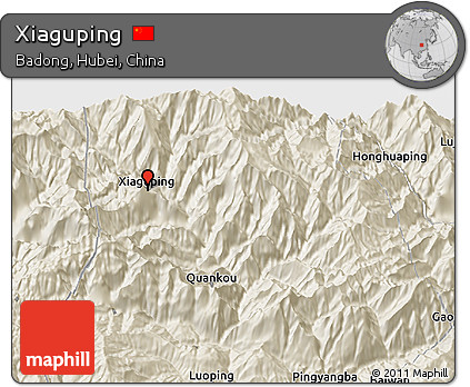 Shaded Relief 3D Map of Xiaguping