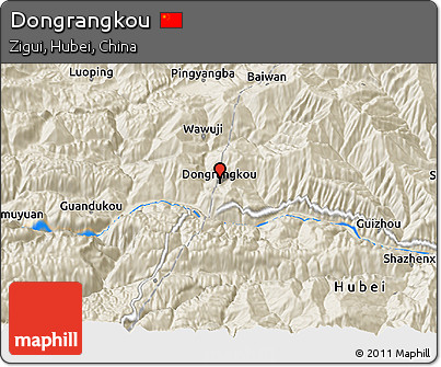 Shaded Relief 3D Map of Dongrangkou