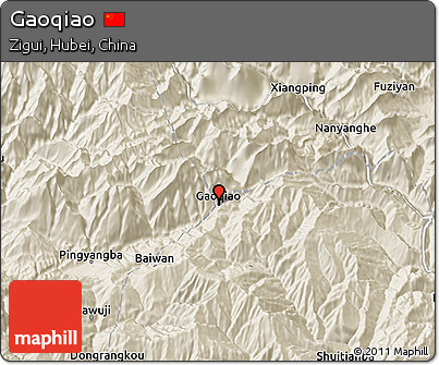 Shaded Relief 3D Map of Gaoqiao