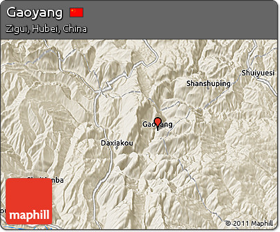 Shaded Relief 3D Map of Gaoyang