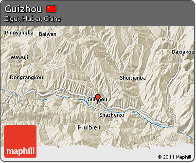 Shaded Relief 3D Map of Guizhou