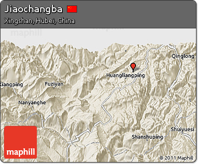Shaded Relief 3D Map of Jiaochangba