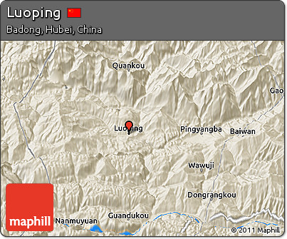 Shaded Relief 3D Map of Luoping