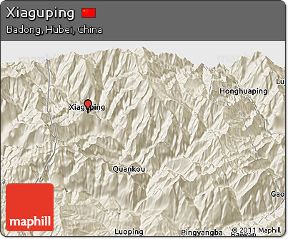 Shaded Relief 3D Map of Xiaguping