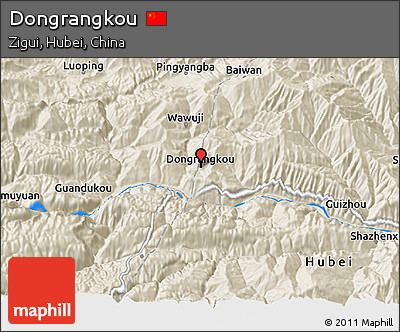 Shaded Relief 3D Map of Dongrangkou