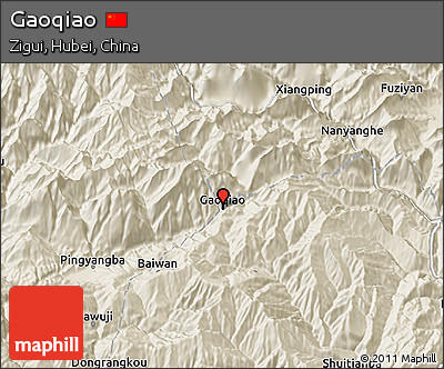 Shaded Relief 3D Map of Gaoqiao