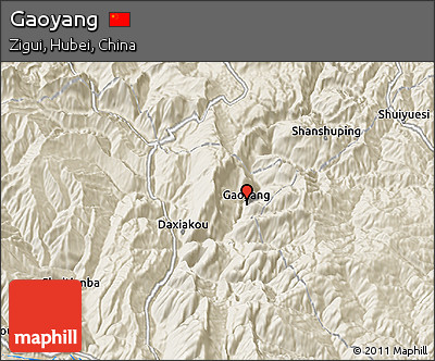 Shaded Relief 3D Map of Gaoyang