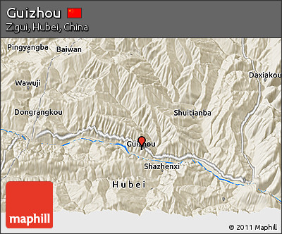 Shaded Relief 3D Map of Guizhou