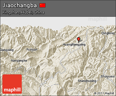 Shaded Relief 3D Map of Jiaochangba