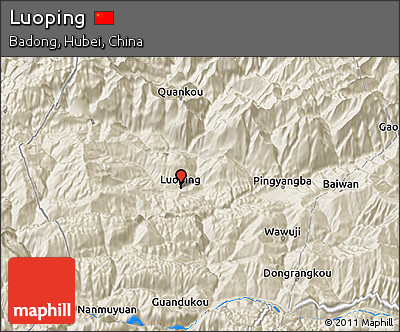 Shaded Relief 3D Map of Luoping