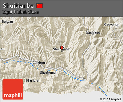 Shaded Relief 3D Map of Shuitianba