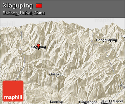 Shaded Relief 3D Map of Xiaguping