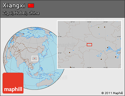 Gray Location Map of Xiangxi