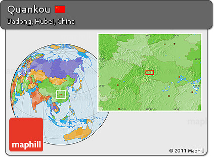 Political Location Map of Quankou