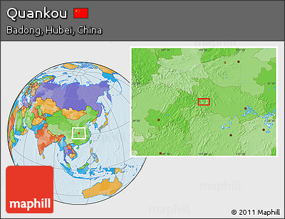 Political Location Map of Quankou