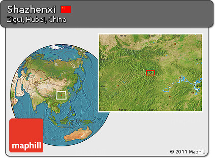 Satellite Location Map of Shazhenxi