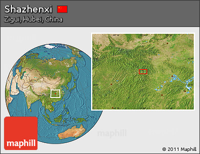 Satellite Location Map of Shazhenxi