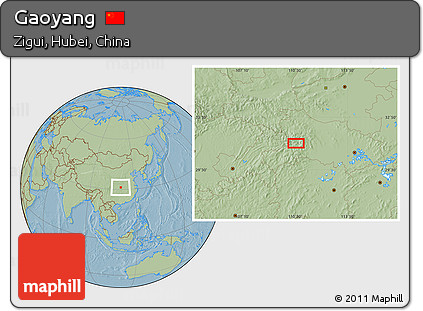 Savanna Style Location Map of Gaoyang, hill shading
