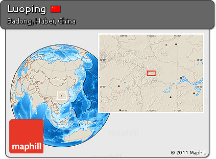 Shaded Relief Location Map of Luoping