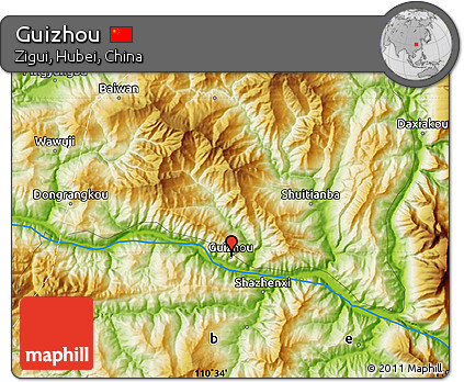 Physical Map of Guizhou
