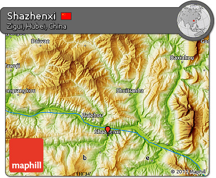 Physical Map of Shazhenxi