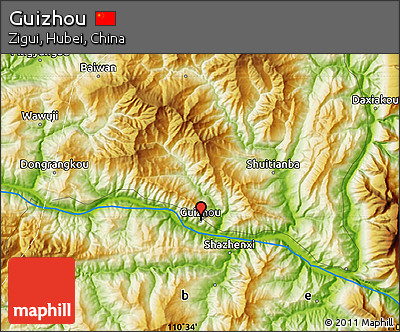 Physical Map of Guizhou