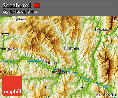 Physical Map of Shazhenxi