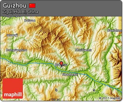 Physical Map of Guizhou