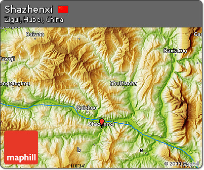 Physical Map of Shazhenxi