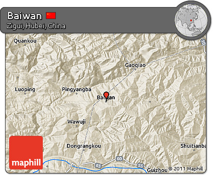 Shaded Relief Map of Baiwan