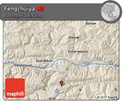 Shaded Relief Map of Fengchuiya
