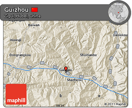 Shaded Relief Map of Guizhou