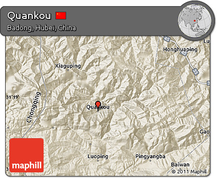 Shaded Relief Map of Quankou