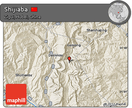 Shaded Relief Map of Shijiaba