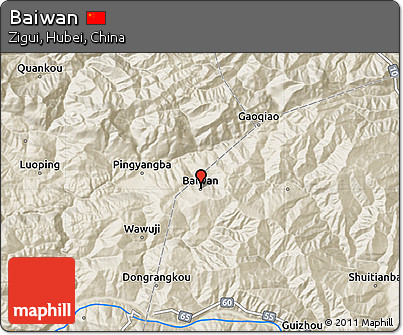 Shaded Relief Map of Baiwan