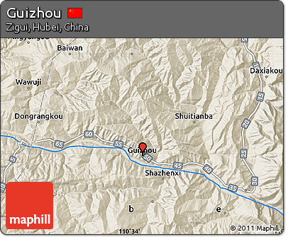 Shaded Relief Map of Guizhou