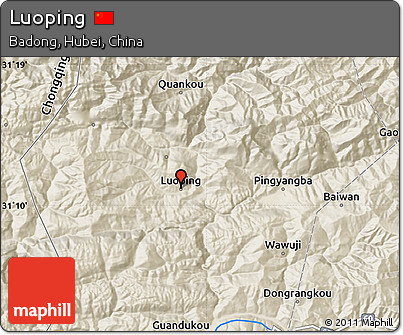 Shaded Relief Map of Luoping