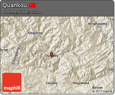 Shaded Relief Map of Quankou