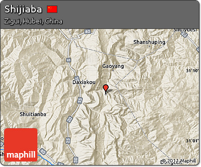 Shaded Relief Map of Shijiaba