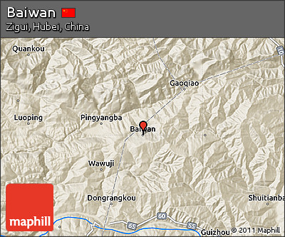 Shaded Relief Map of Baiwan